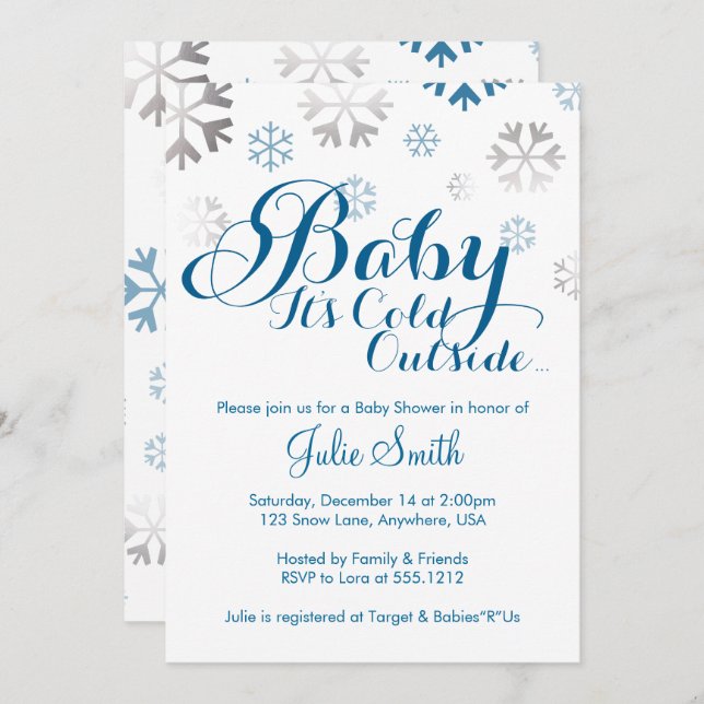Baby It's Cold Outside Baby Shower Invitation (Front/Back)
