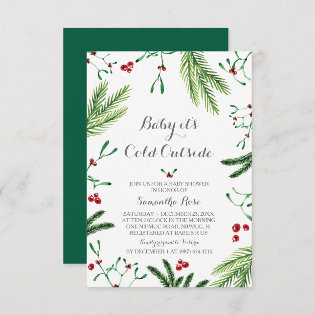 Baby It's Cold Outside Baby Shower Invitation (Front/Back)