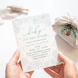 Baby It's Cold Outside | Baby Shower Invitation<br><div class="desc">Brrr! Frosty chic invitations for winter baby showers feature a background of pale grey snowflake silhouettes with "baby it's cold outside" in aqua and grey lettering. Personalise with your gender neutral baby shower details beneath using the template fields. Cards reverse to solid light turquoise.</div>