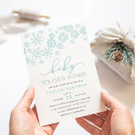 Baby It's Cold Outside | Baby Shower Invitation<br><div class="desc">Brrr! Frosty chic invitations for winter baby showers feature a top border of snowflakes in blustery wintry pale aqua,  with "baby it's cold outside" in turquoise and grey lettering. Personalise with your gender neutral baby shower details beneath using the template fields. Cards reverse to solid light aqua.</div>