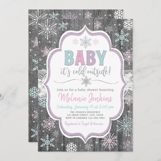 Baby It's Cold Outside Baby Shower Invitation (Front/Back)