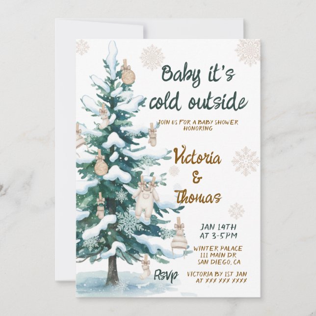 Baby It's Cold Outside Baby Shower Invitation (Front)
