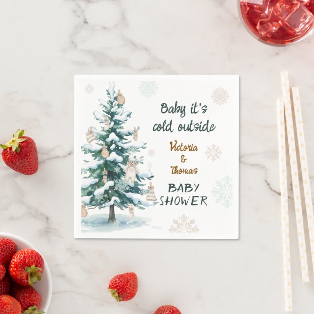 Baby It's Cold Outside Baby Shower  Napkin (Insitu)