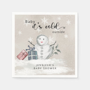 Baby its cold outside baby shower napkin