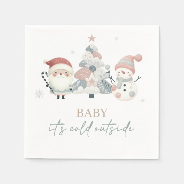 Baby Its Cold Outside Baby Shower Napkin (Front)