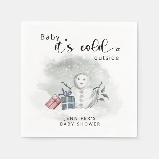 Baby its cold outside baby shower  napkin (Front)