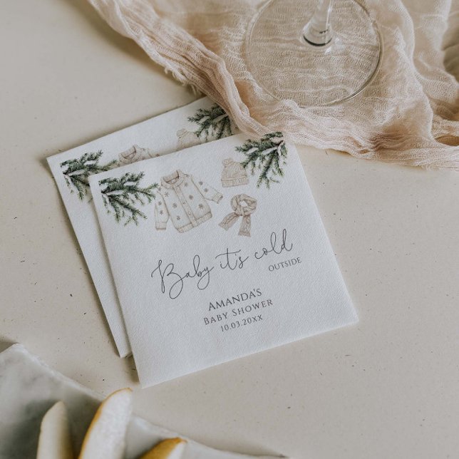 Baby It's Cold Outside Baby Shower Napkin (Creator Uploaded)