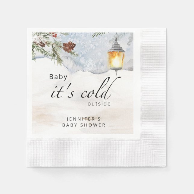 Baby its cold outside baby shower napkins (Front)