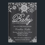 Baby It's Cold Outside Baby Shower on Chalkboard Invitation<br><div class="desc">This invitation is in our Snowflakes on Chalkboard baby shower theme, perfect for a gender neutral baby shower during the winter or Christmas season! Additional colour schemes and versions of this design are available in our shop, as well as coordinating items. Contact us if you need this design applied to...</div>