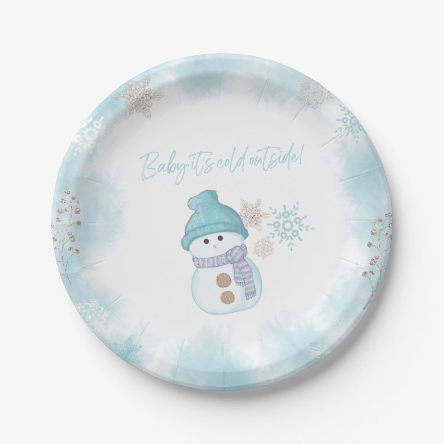 Baby It's Cold Outside Baby Shower Paper Plate (Front)