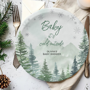 Baby it's Cold Outside Baby Shower Paper Plate