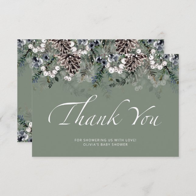 Baby its cold outside baby shower thank you card (Front/Back)