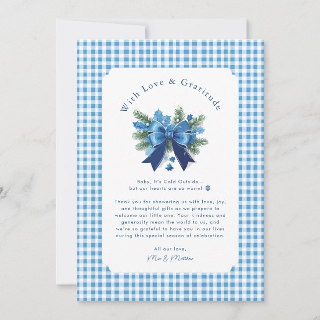 Baby It's Cold Outside Baby Shower Thank You  Card (Front)