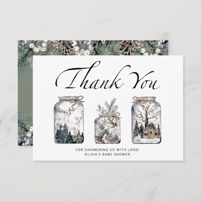 Baby its cold outside baby shower thank you card (Front/Back)