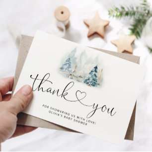 Baby its cold outside baby shower thank you card