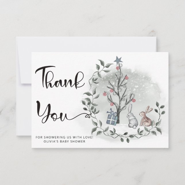 Baby its cold outside baby shower thank you card (Front)