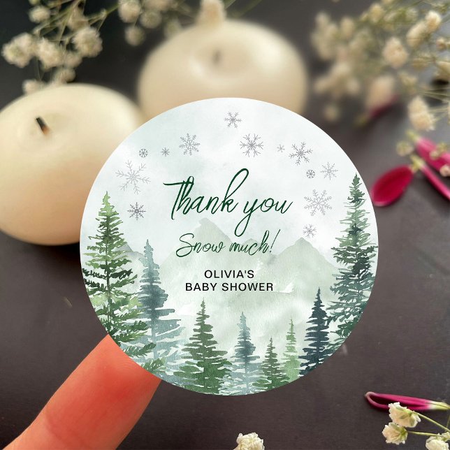 Baby it's Cold Outside Baby Shower Thank you Classic Round Sticker (Creator Uploaded)
