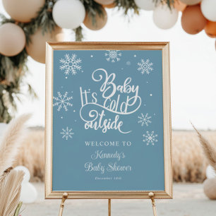 Baby It's Cold Outside Baby Shower Welcome Poster