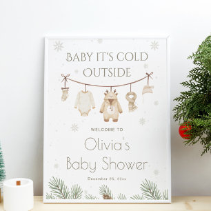 Baby It's Cold Outside Baby Shower Welcome Poster