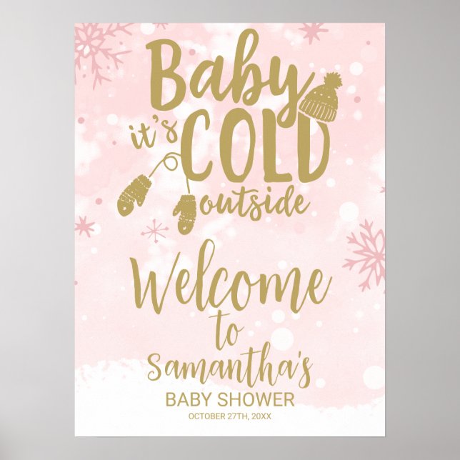Baby It's Cold Outside Baby Shower Welcome Sign (Front)