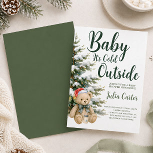 Baby It's Cold Outside Baby Shower Winter Bear Invitation
