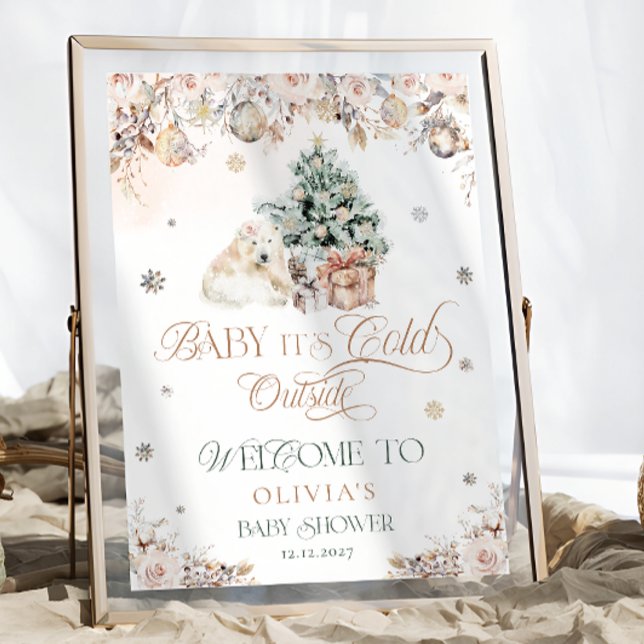 Baby its Cold Outside Bear Baby Shower Welcome Poster (Creator Uploaded)