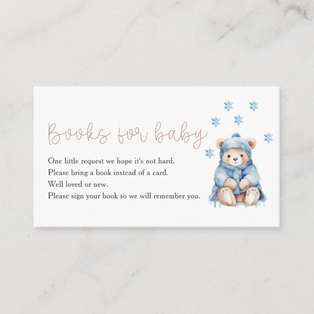 Baby It's Cold Outside Bear Books For Baby Enclosure Card (Front)