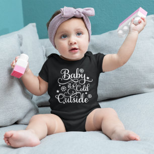 Baby It's Cold Outside Black and White Women's Bodysuit