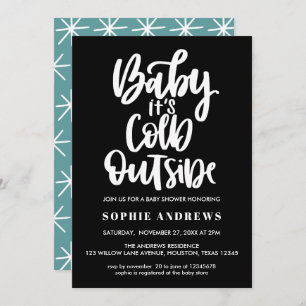 Baby It's Cold Outside   Black    Baby Shower Invitation