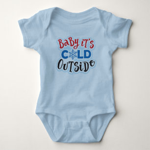 Baby It's Cold Outside Blue Baby Bodysuit