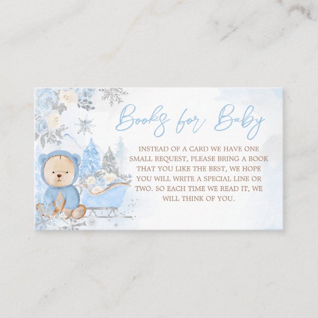 Baby Its Cold Outside Blue Bear Books for Baby Enclosure Card (Front)