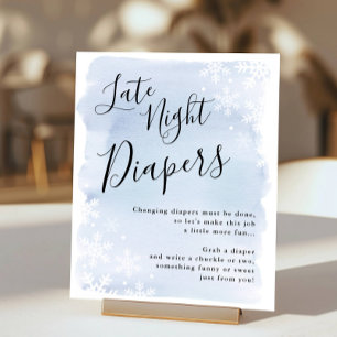 Baby It's Cold Outside Blue Late Night Diapers Poster