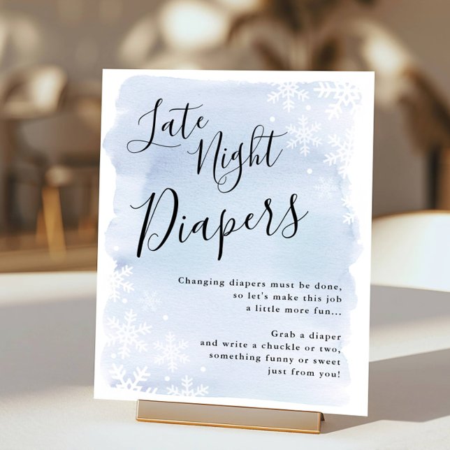 Baby It's Cold Outside Blue Late Night Diapers Poster (Creator Uploaded)