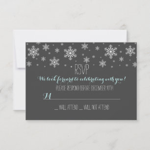 Baby it's Cold Outside Blue RSVP Card