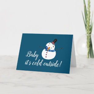 Baby It's Cold Outside, Blue Snowman Card