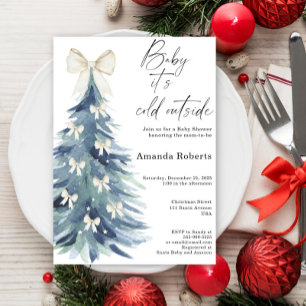 Baby It's Cold Outside Bow Baby shower Invitation