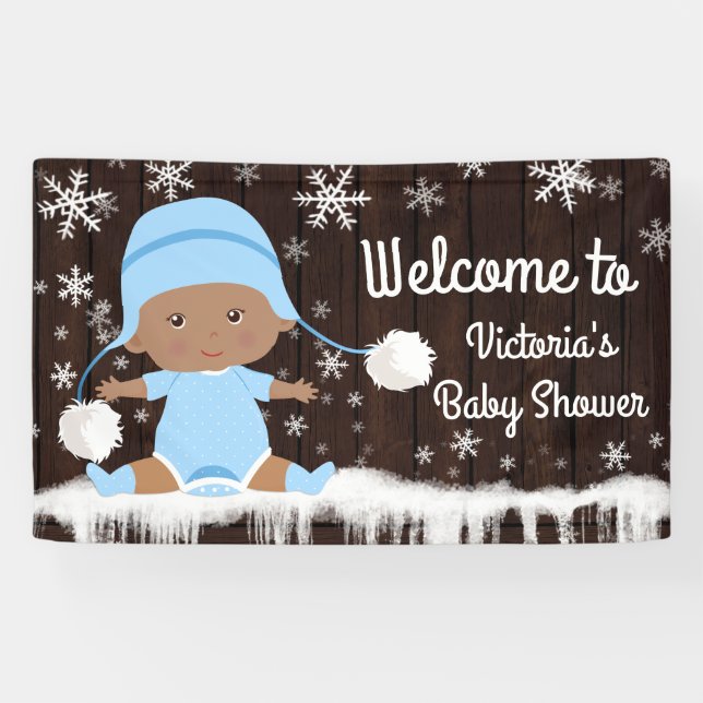 Baby Its Cold Outside Boy Baby Shower Banner (Horizontal)