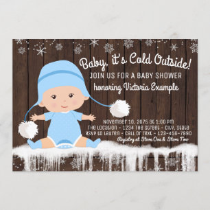 Baby its Cold Outside Boy Baby Shower Invitation