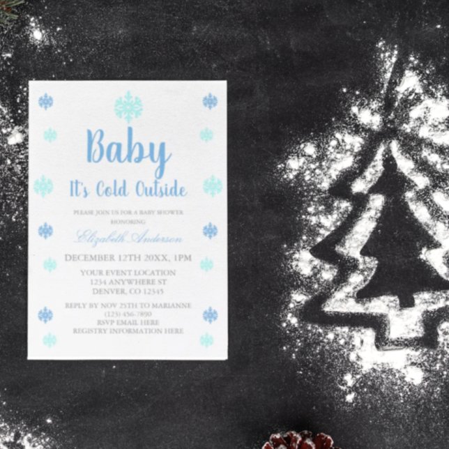 Baby It's Cold Outside Boy Winter Baby Shower Invitation (Creator Uploaded)