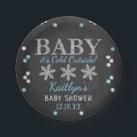 Baby It's Cold Outside Boys Winter Baby Shower Paper Plate<br><div class="desc">Celebrate in style with these trendy baby shower paper plates. The design is easy to personalise with your own wording and your family and friends will be thrilled when they see these fabulous party plates.</div>