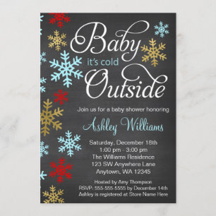 Baby It's Cold Outside Chalkboard Baby Shower Invitation