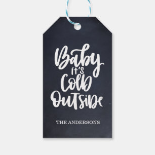 Baby It's Cold Outside Chalkboard Red Gift Tags