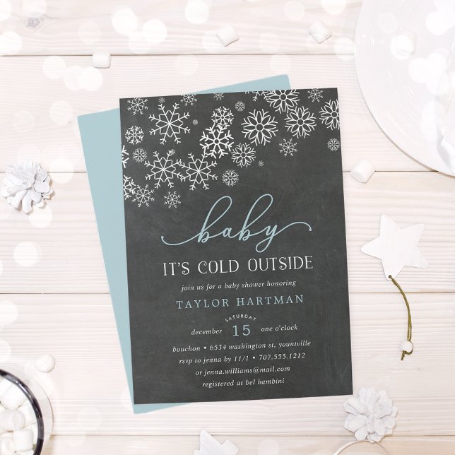 Baby It's Cold Outside Chalkboard Shower Invite (Creator Uploaded)