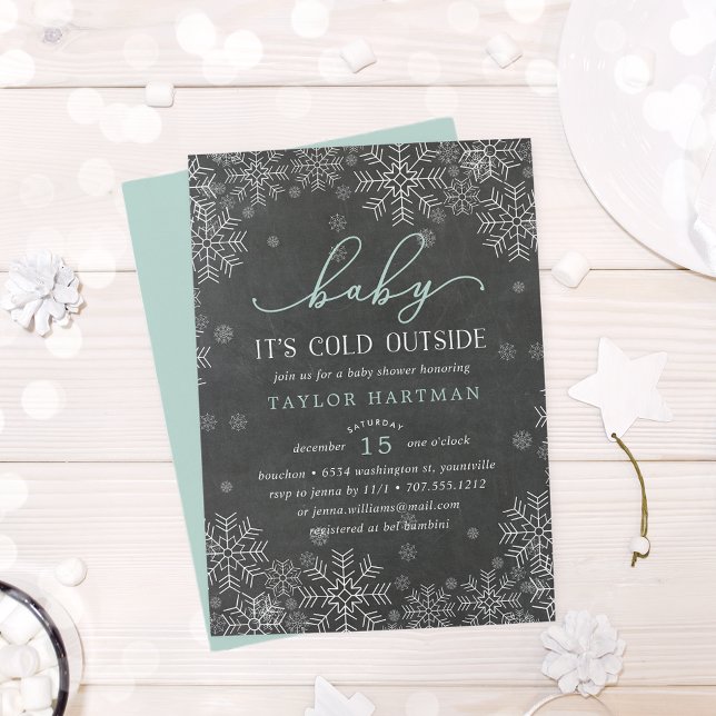 Baby It's Cold Outside Chalkboard Shower Invite (Creator Uploaded)