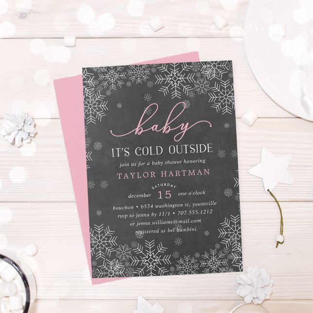 Baby It's Cold Outside Chalkboard Shower Invite (Creator Uploaded)