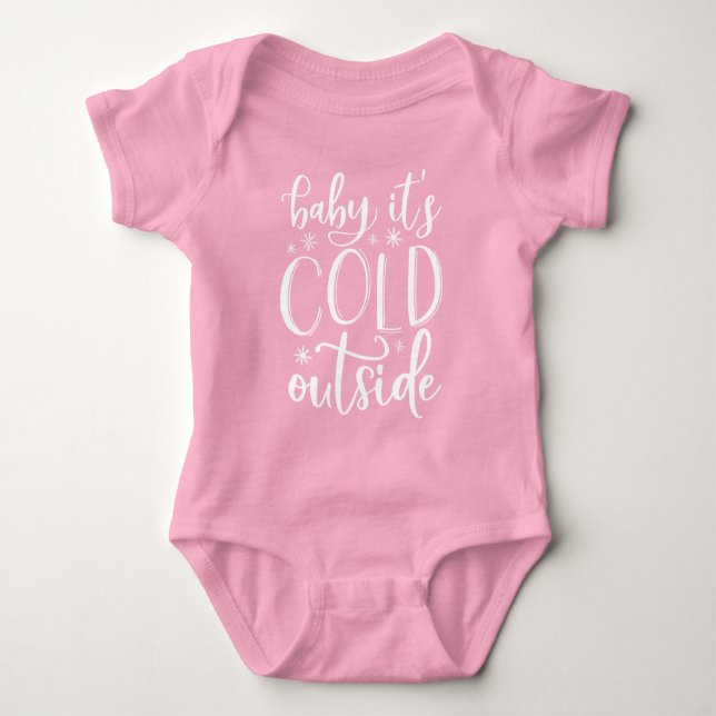 Baby It's Cold Outside Christmas Baby Bodysuit (Front)
