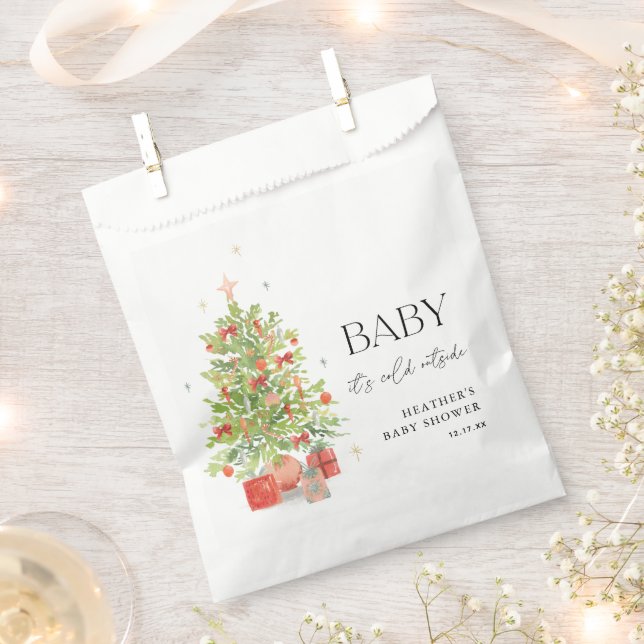 Baby It's Cold Outside Christmas Baby Shower Favour Bag (Clipped)