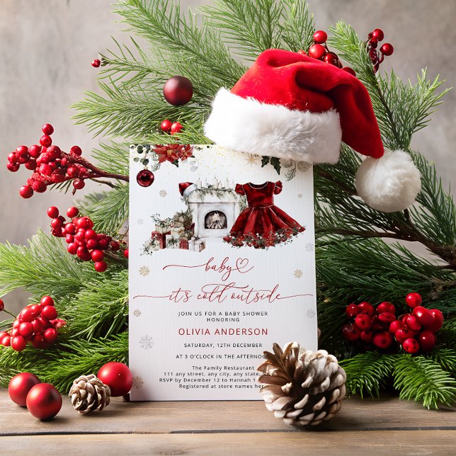 Baby it's Cold Outside Christmas Baby Shower Invitation (Creator Uploaded)