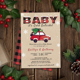 Baby It's Cold Outside   Christmas Baby Shower Invitation