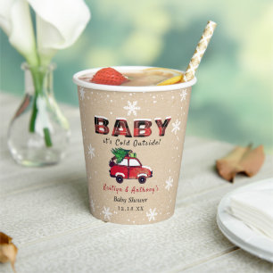 Baby It's Cold Outside   Christmas Baby Shower Paper Cups